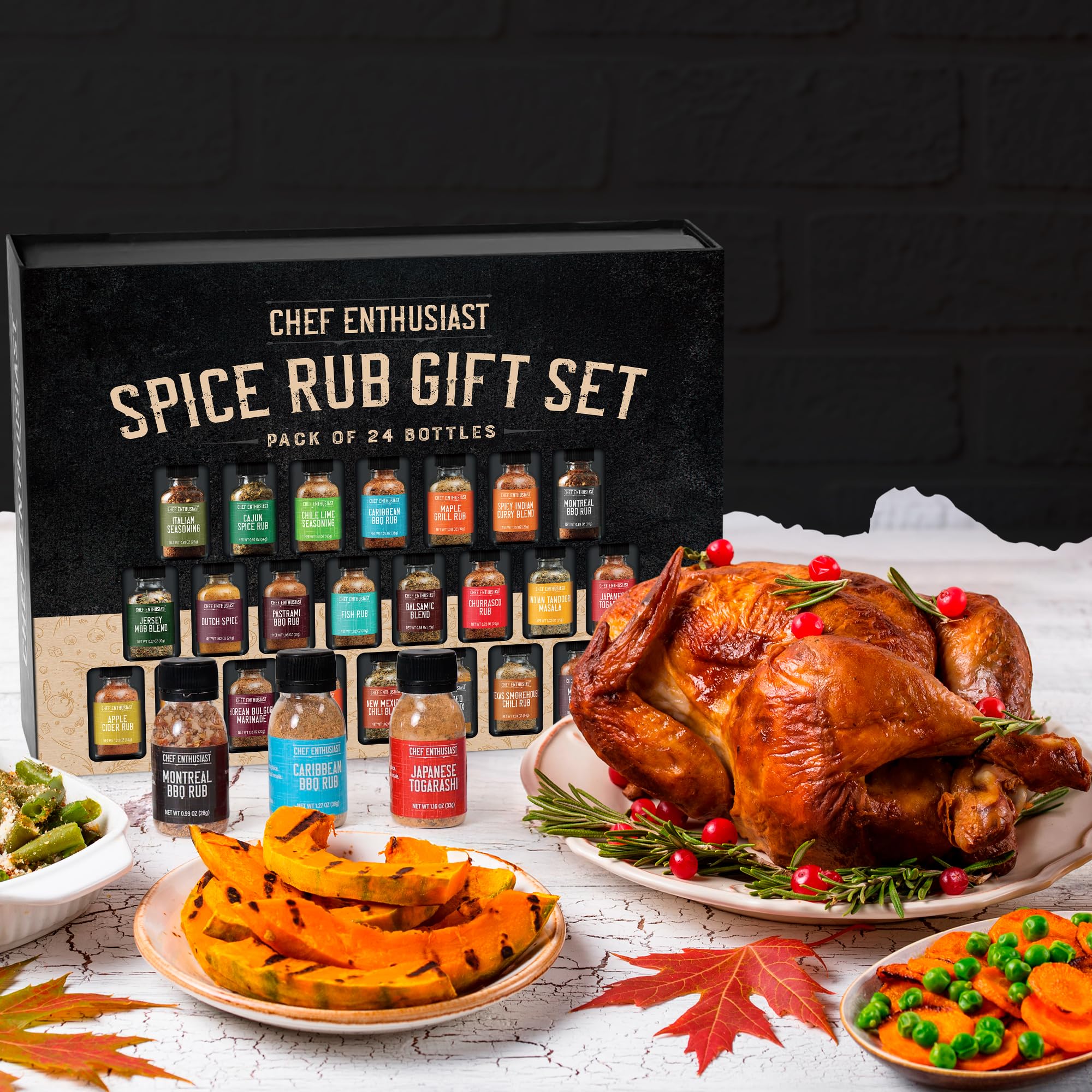 Holiday Gift Grilling Spices & Seasoning Set - 24 Unique Gourmet BBQ Spice Rub Sampler (Kosher) - Gift Set for Birthday, Anniversary, Men, Dads