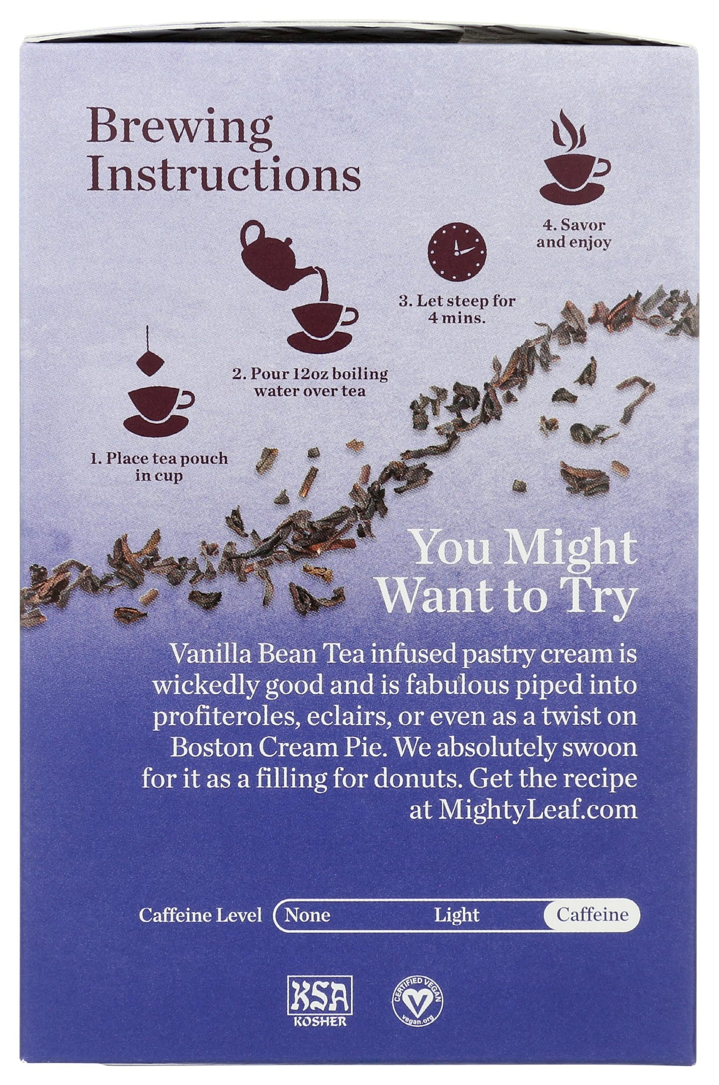 Mighty Leaf Tea Vanilla Bean Hand-Stitched Tea Bags, 15 ct