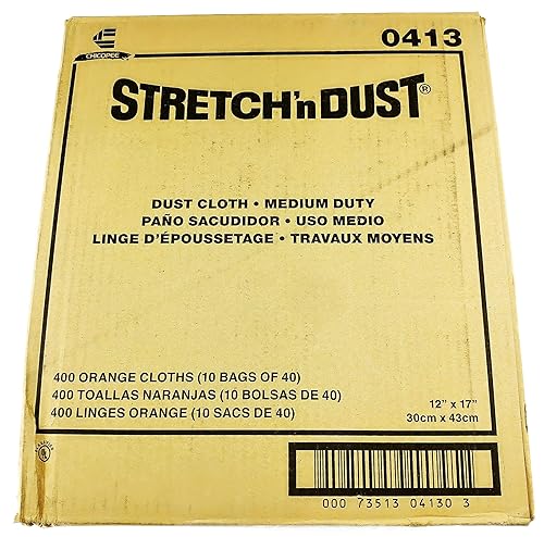 Chicopee Stretch’n Dust 0413 Medium Duty Dust Cloth 12x17inch Case of 400 Orange Cloths