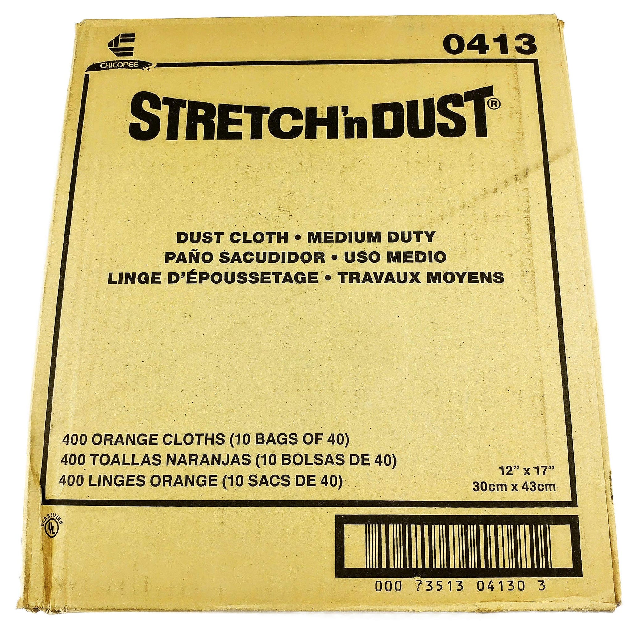 Chicopee Stretch’n Dust 0413 Medium Duty Dust Cloth 12x17inch Case of 400 Orange Cloths