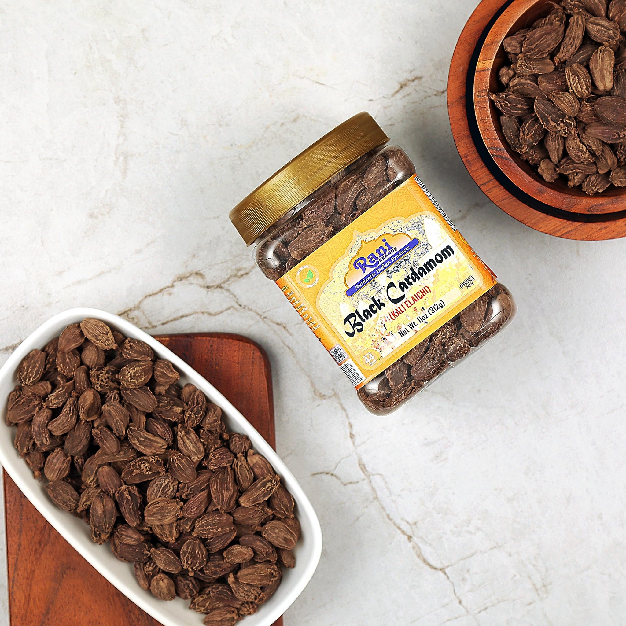 Rani Black Cardamom Pods (Kali Elachi) Whole Indian Spice 11oz (312g) PET Jar ~ All Natural | Vegan | Gluten Friendly | Non-GMO | Kosher | Indian