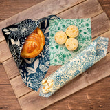 Akeeko Reusable Beeswax Food Wraps - Assorted 9 Packs, Reusable, Plastic-Free Food Storage, 5 Small, 2 Medium, 1 Large, 1 Extra Large Wraps