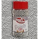 Baker's Choice Edible Pearls - Pearl Sprinkles - Metallic Silver Sugar Pearls - Dairy Free - Kosher - 3 oz.