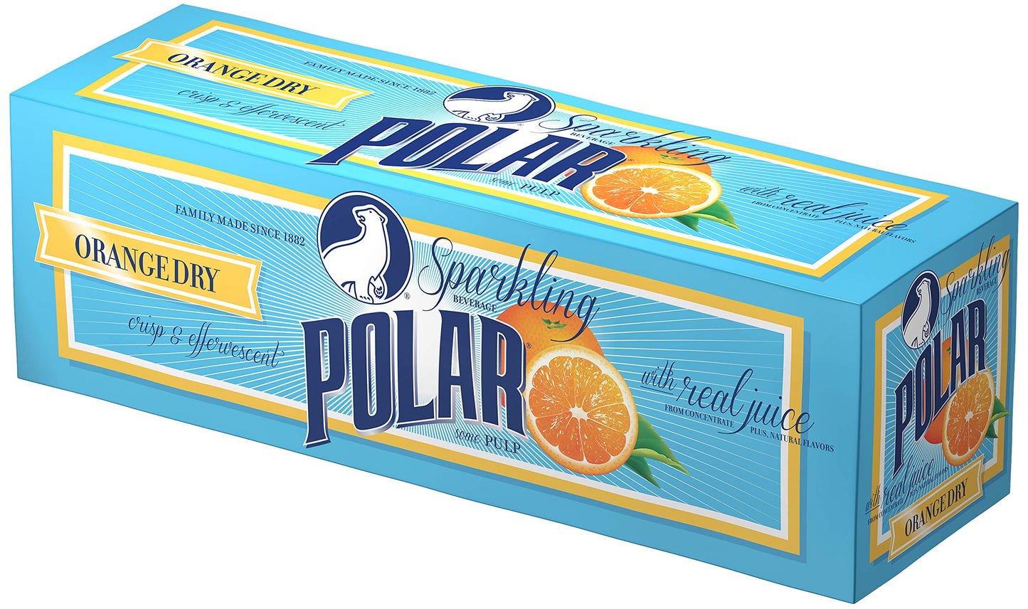 Polar Beverages Dry Juice, Orange, 12 Fluid Ounce (Pack of 12)