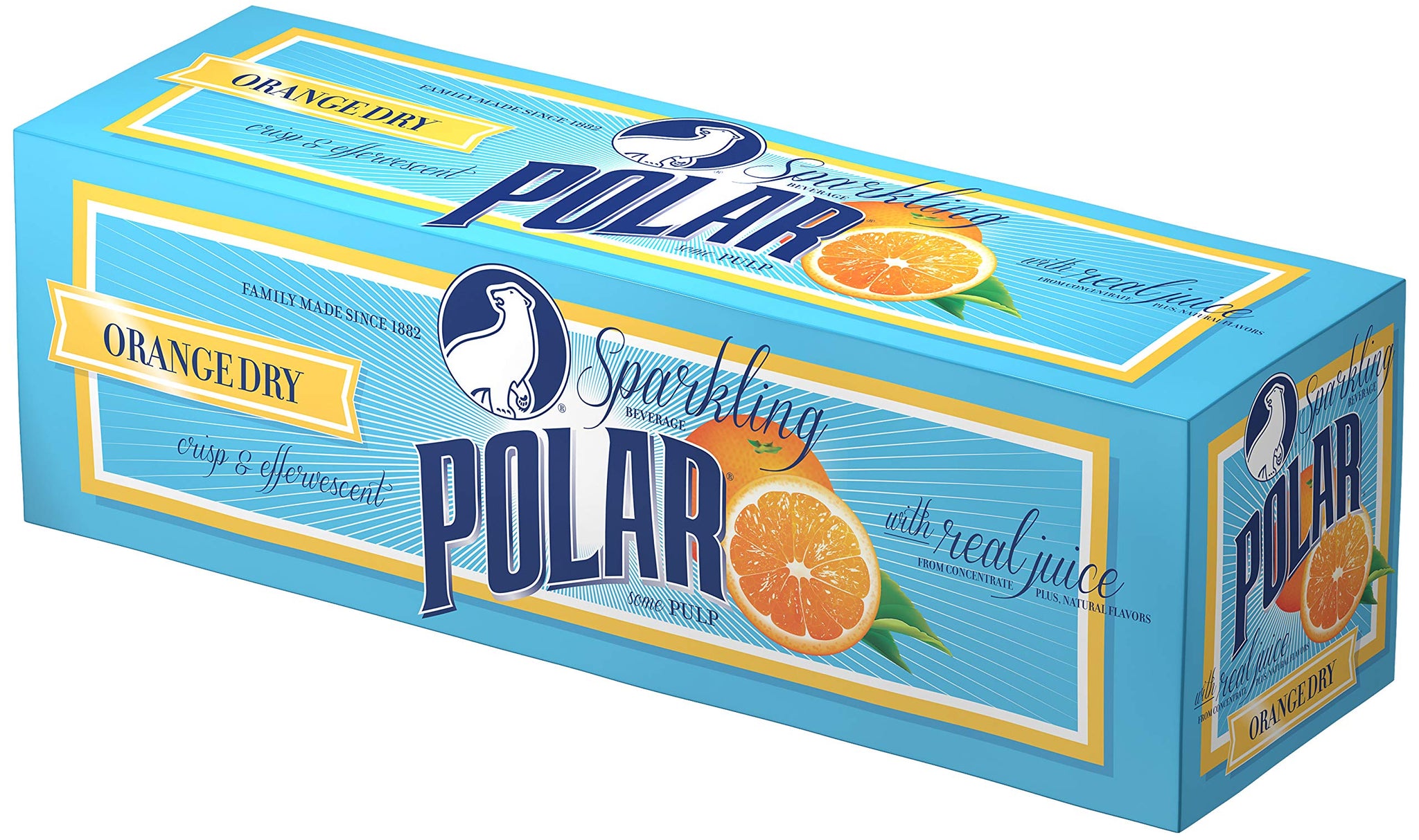Polar Beverages Dry Juice, Orange, 12 Fluid Ounce (Pack of 12)