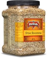 Steak Seasoning by It's Delish, 48 OZ Jumbo Container | Gourmet Bulk Spices and Beef Dry Rub for Grilling Meat, Ribs, Chicken, Hamburger with Savory