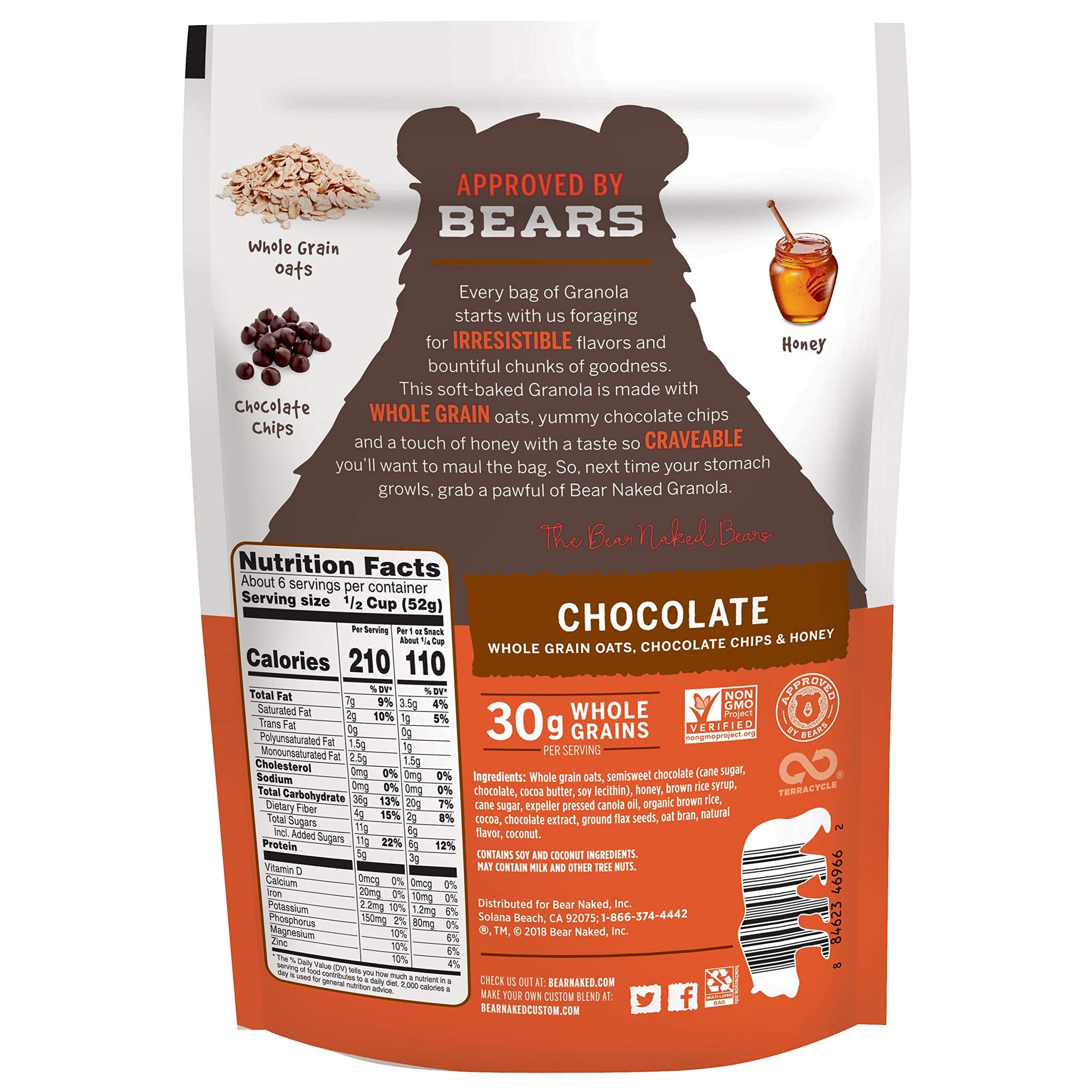 Bear Naked, Granola, Chocolate, Kosher Dairy and Non-GMO Project Verified, 12oz Bag