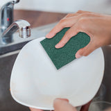 100 Pack Heavy Duty Scouring Pads 3x4 Inch - Green Scrubbing Pads, Non Scratch Bulk Scrub Pads for Kitchen, Dishes, Pots, Pans, Grill & Household