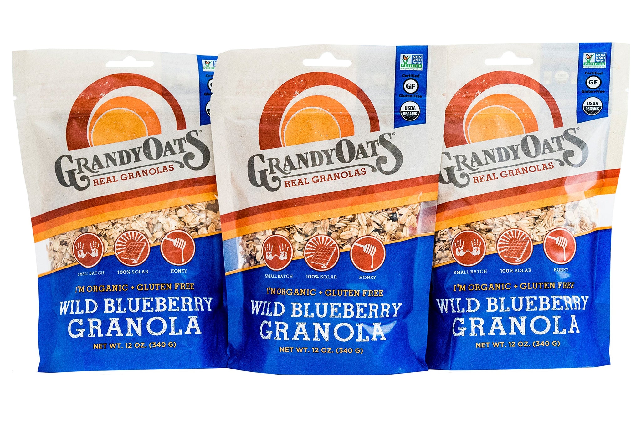 GrandyOats Organic Wild Blueberry Granola, 3 Count