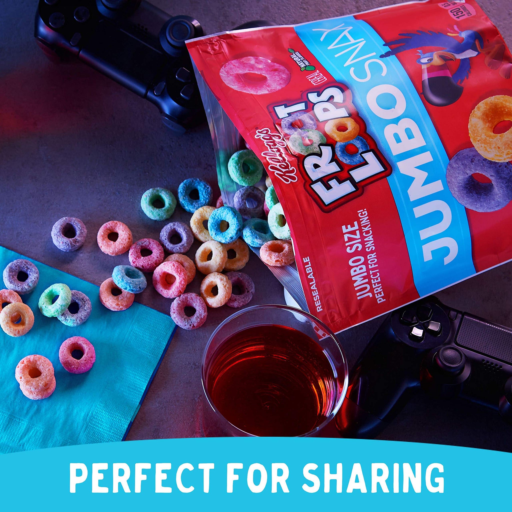 Froot Loops Jumbo Snax Cereal Snacks, Kids Snacks, Fruit Flavored, Original, 6oz Bag (1 Bag)
