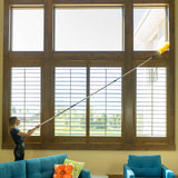 High Ceiling Cobweb Duster and Pole | Ceiling Fan Cleaner Extendable Duster | Nylon Telescoping Long Handle Extension Duster For Cleaning Spider Webs