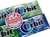 EMPORIUM CANDY TASTY TREATS FOR THE TUMMY Orbit Gum Assortment - 1 Pack Each of Peppermint Spearmint Sweetmint Wintermint - 14 Pieces per Pack, Blue
