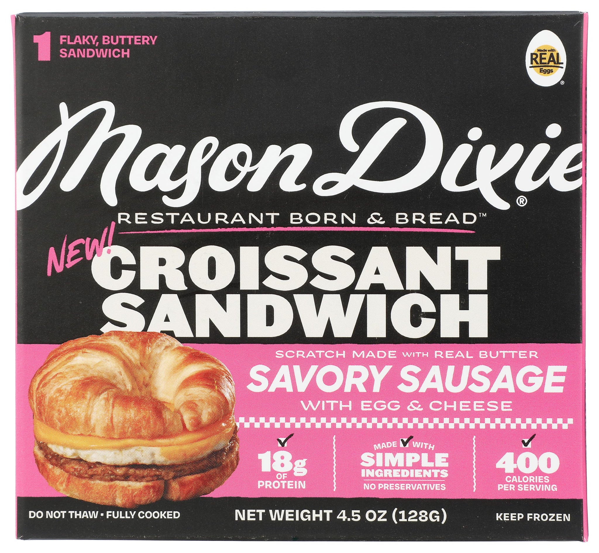 Mason Dixie Biscuit Co Savory Sausage Croissant Sandwich with Egg & Cheese, 4.5 OZ