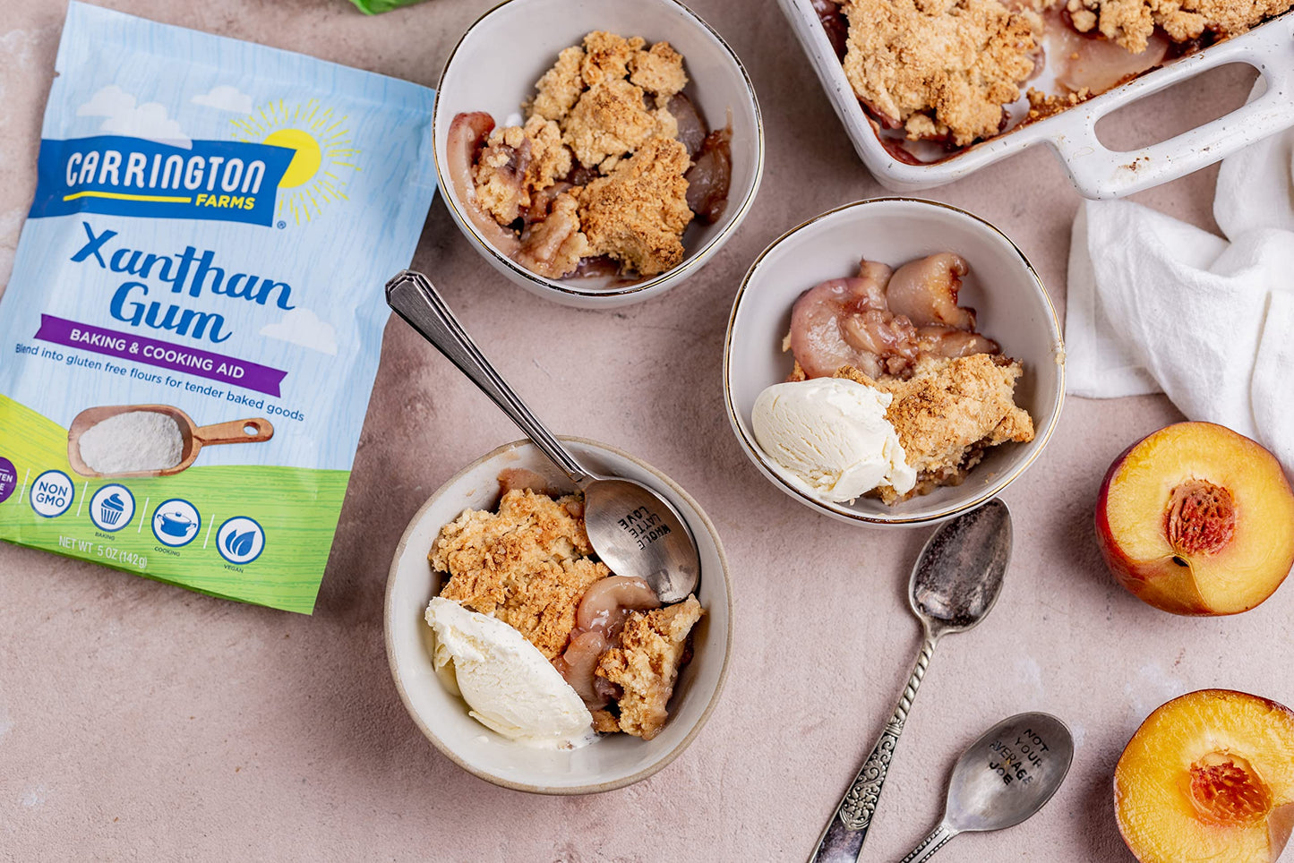 Carrington Farms Xanthan Gum - Non-GMO, Gluten-Free, Zero Calories & Vegan - 5oz - Keto-Friendly Thickener & Binder for Gluten-Free Baking, Smoothies