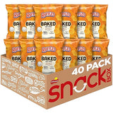 Baked Ruffles Potato Chips, Cheddar & Sour Cream, 0.875 oz Bags, (40 Pack), 50% Less Fat, Gluten Free, No Artificial Flavors, No Colors from