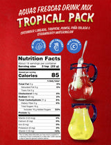 Klass Aguas Frescas Drink Mix Variety Pack - Pina Colada, Cucumber Limeade, Tropical Punch & Strawberry Watermelon - Powder Drink Mix, Water Drink Mix