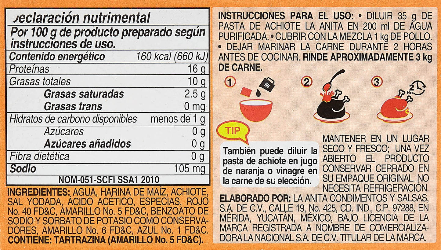Annatto Condiment Paste - Adobo De Achiote