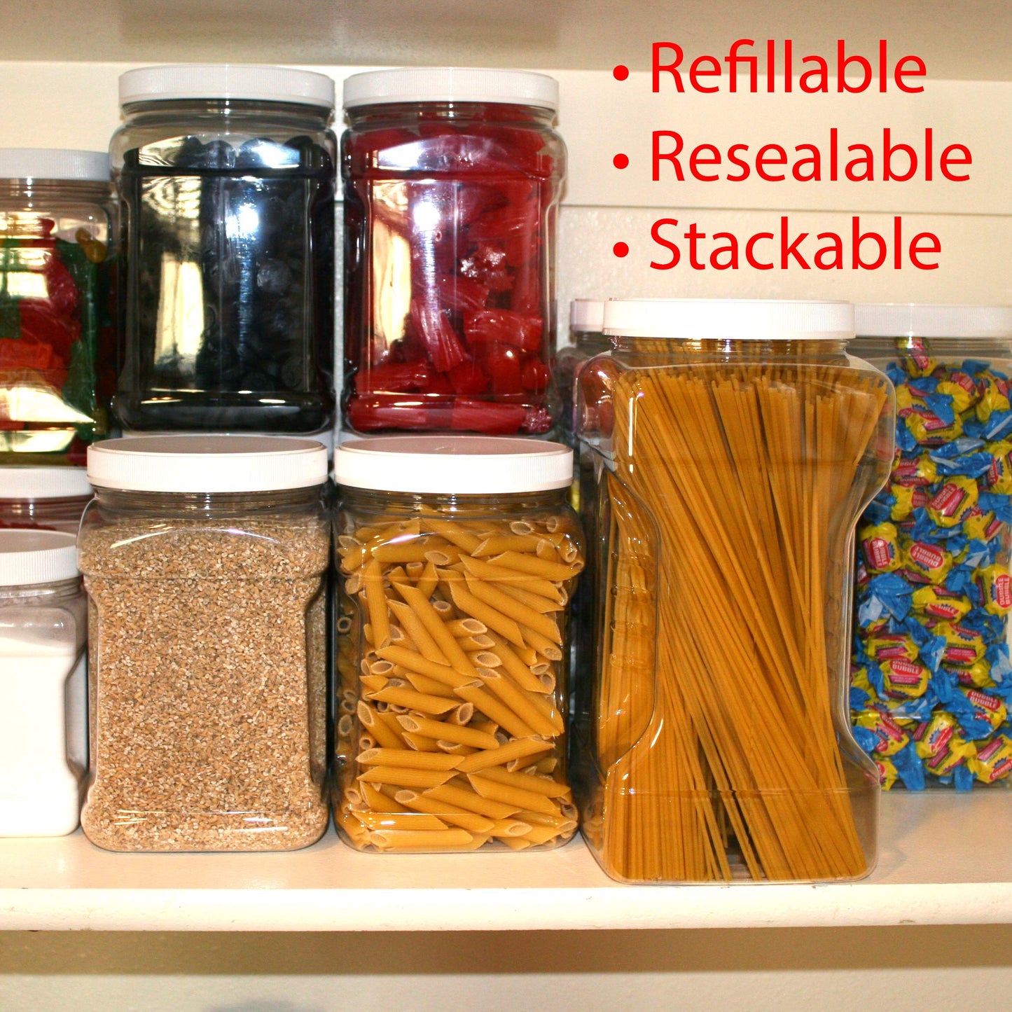 Hot Tamales Bulk 2LB - Original Soft Chewy Cinnamon Candy in 32 FL OZ Gift Ready Reusable Square Jar