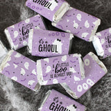 Distinctivs Purple A Little Boo is Almost Due Girl Baby Shower Favors Wrappers for Halloween Baby Shower, 42 Count