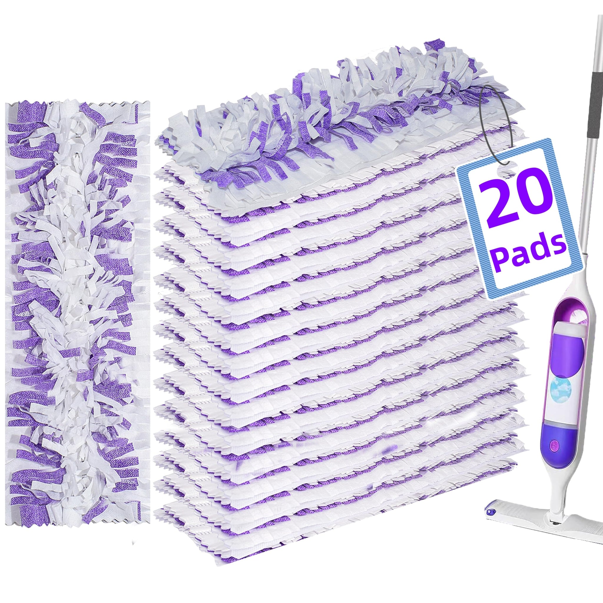 Disposable Mopping Pad Refills for PowerMop Multi-Surface Mopping Pad Refills for Floor Cleaning, 20 Count