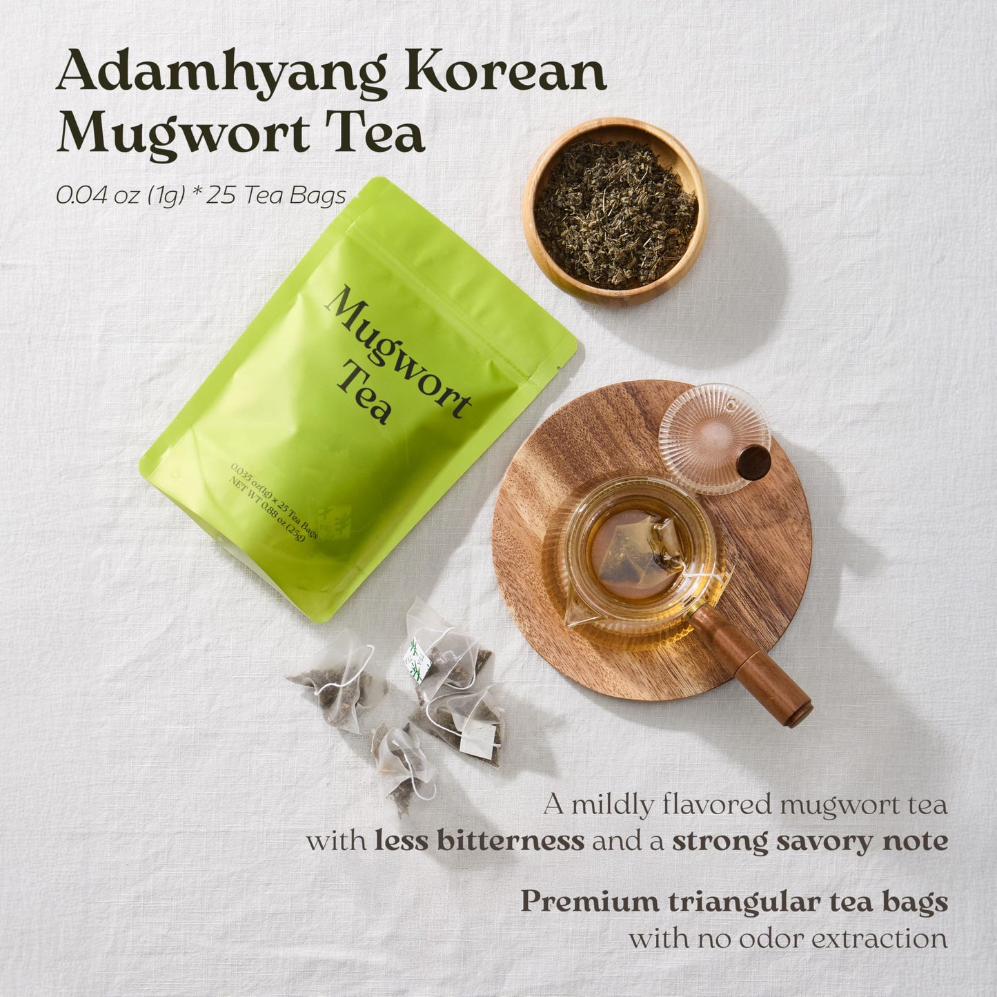 Adamhyang Korean Mugwort Tea 0.04 oz (1g) * 25 Tea Bags