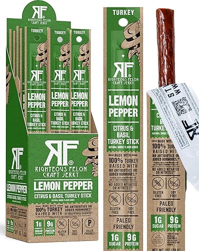 Righteous Felon Meat Sticks | 100% Turkey | 9g Protein per Stick | Keto, Gluten-Free, Low Sugar, High Protein Snack Sticks | Individually Wrapped |