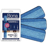 Bona Mop Microfiber Cleaning Pad for Hardwood & Hard Surface Floors - Value 3-Pack - For Use With Bona Mops - Dual Zone Cleaning