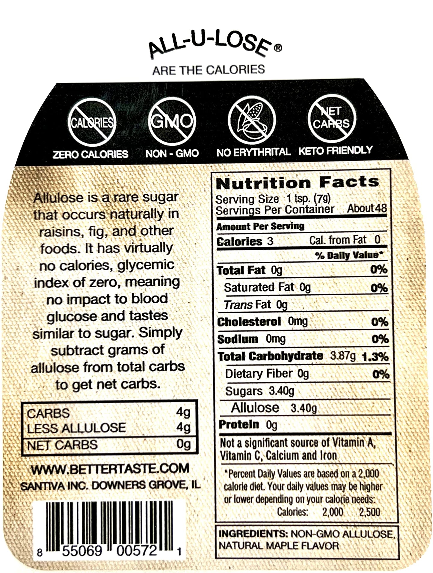 BetterTaste Natural Maple & Honey Flavored Allulose Syrup, 11.75-Ounce Bottle of Each Combo Pack, Zero Calorie Sugar Substitute, Non-GMO