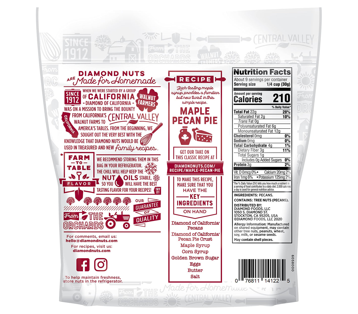 Diamond of California Pecan Halves 10 oz