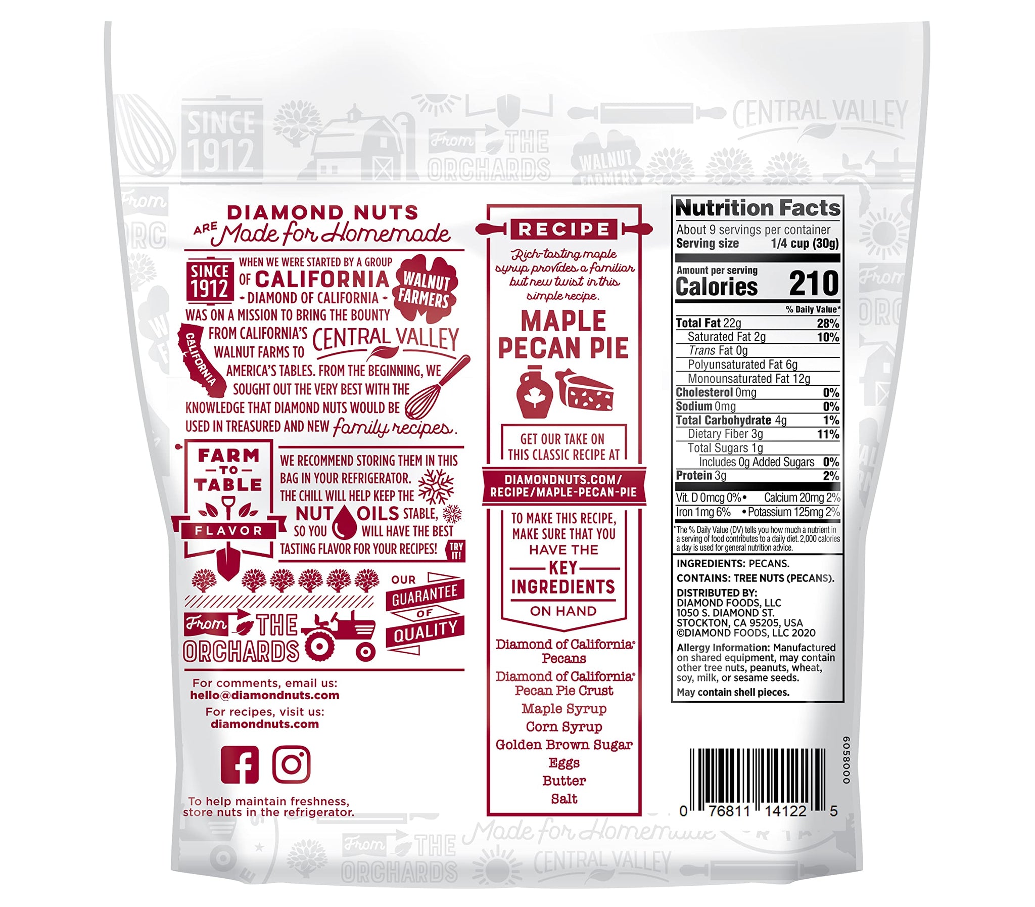Diamond of California Pecan Halves 10 oz