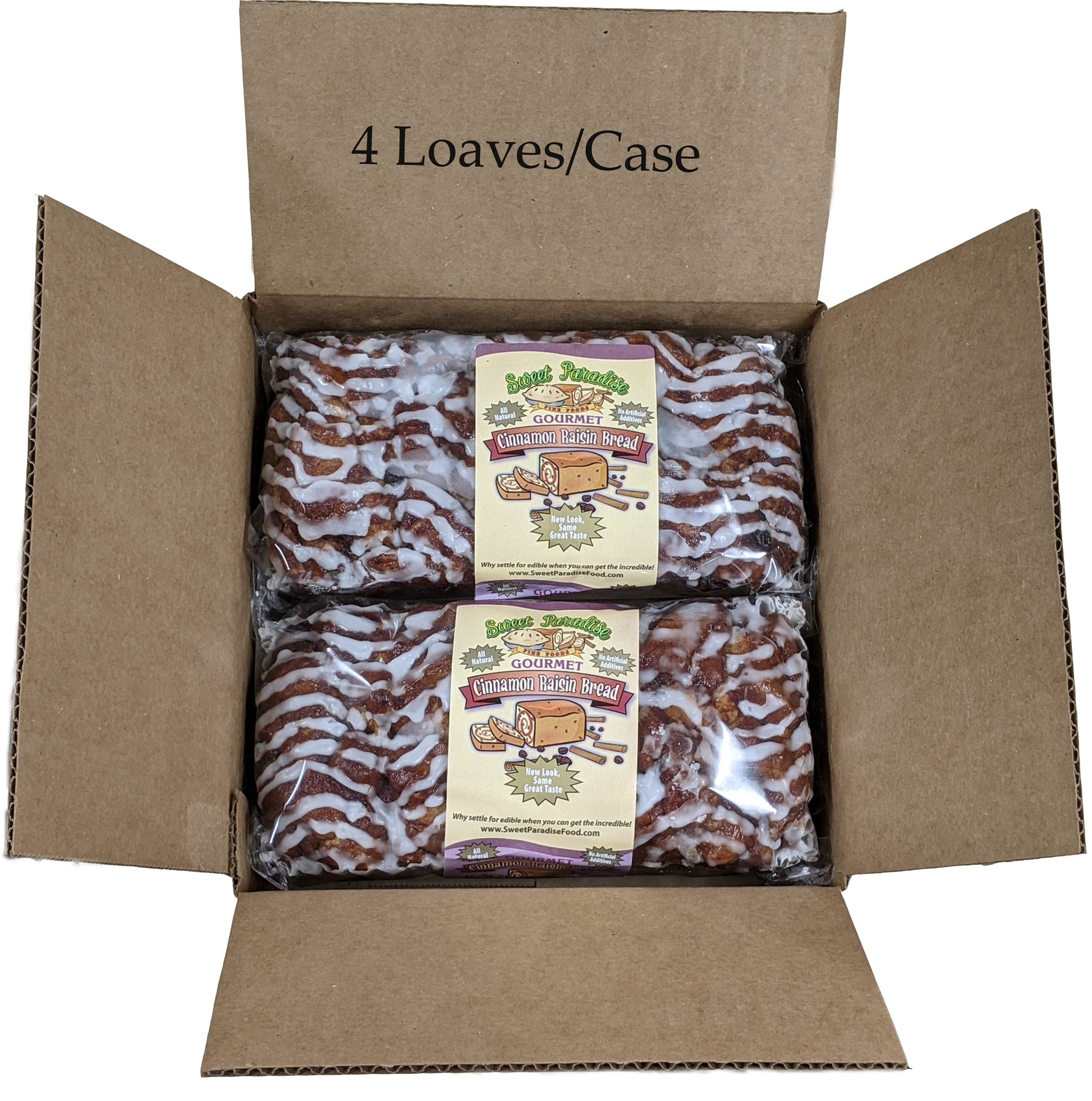 Gourmet Cinnamon Bread | All Natural, Sweet, Delicious, Moist, Unsliced, Freezer Friendly | Sweet Paradise Fine Foods (Cinnamon Raisin, 20 Ounce (Pack