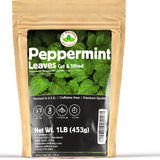 Peppermint Tea 1LB (16Oz), Cut & Sifted | STRONG & FRESH | Non-irradiated, 200+ Cups, Peppermint Loose Leaf Herbal Tea (Mentha Piperita) | Mint Tea |