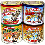 ASS KICKIN' Crunchy Spicy Hot Peanuts: Pepper Peanuts, Jalapeno Peanuts, Habanero Honey Peanuts, and Jalapeno Peanuts, Gift Set.
