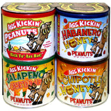 ASS KICKIN' Crunchy Spicy Hot Peanuts: Pepper Peanuts, Jalapeno Peanuts, Habanero Honey Peanuts, and Jalapeno Peanuts, Gift Set.