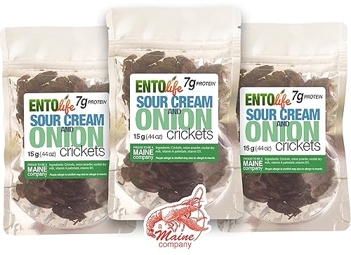 Roasted Edible Crickets -Sour Cream & Onion - New Larger Size