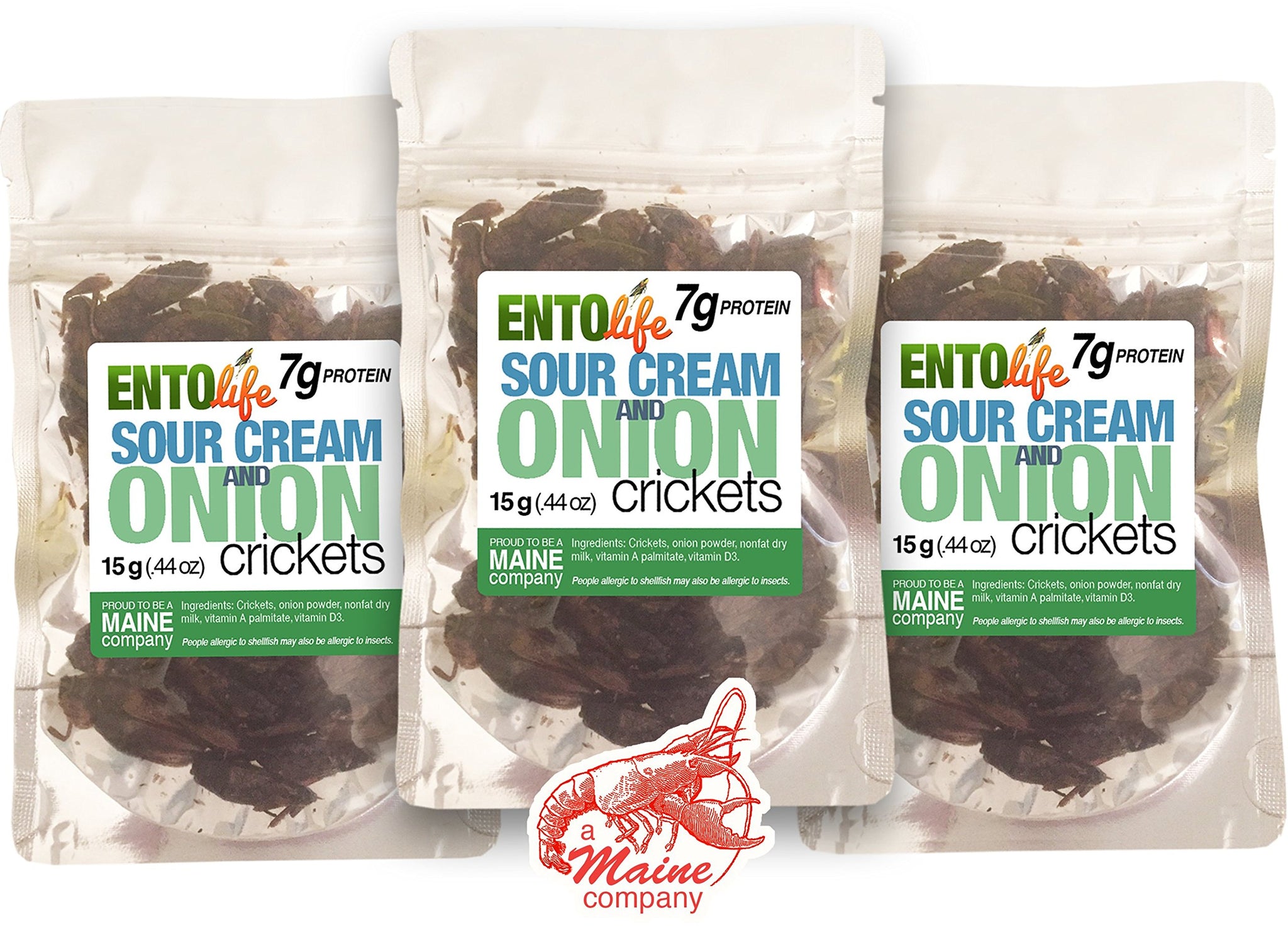 Roasted Edible Crickets -Sour Cream & Onion - New Larger Size