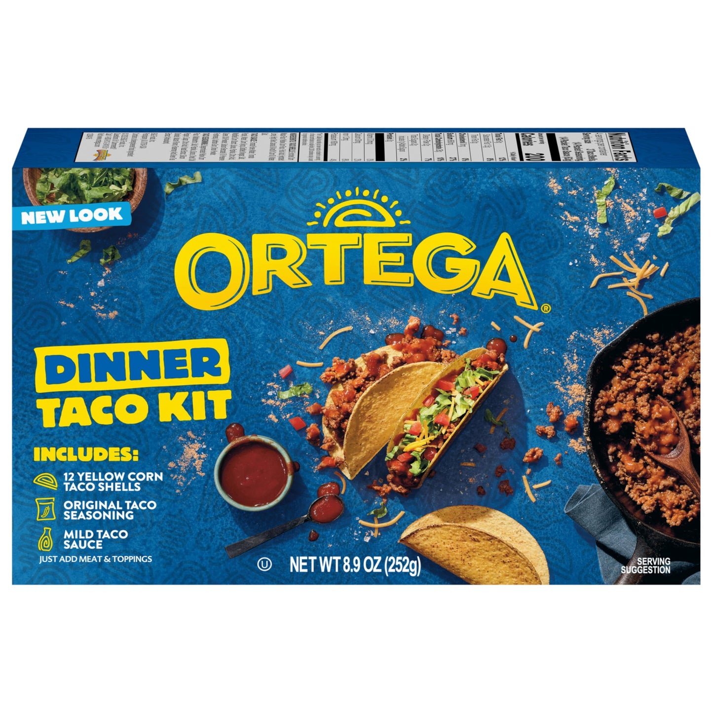 Ortega Taco Kit, 12 Yellow Corn Taco Shells, Taco Seasoning and Taco Sauce