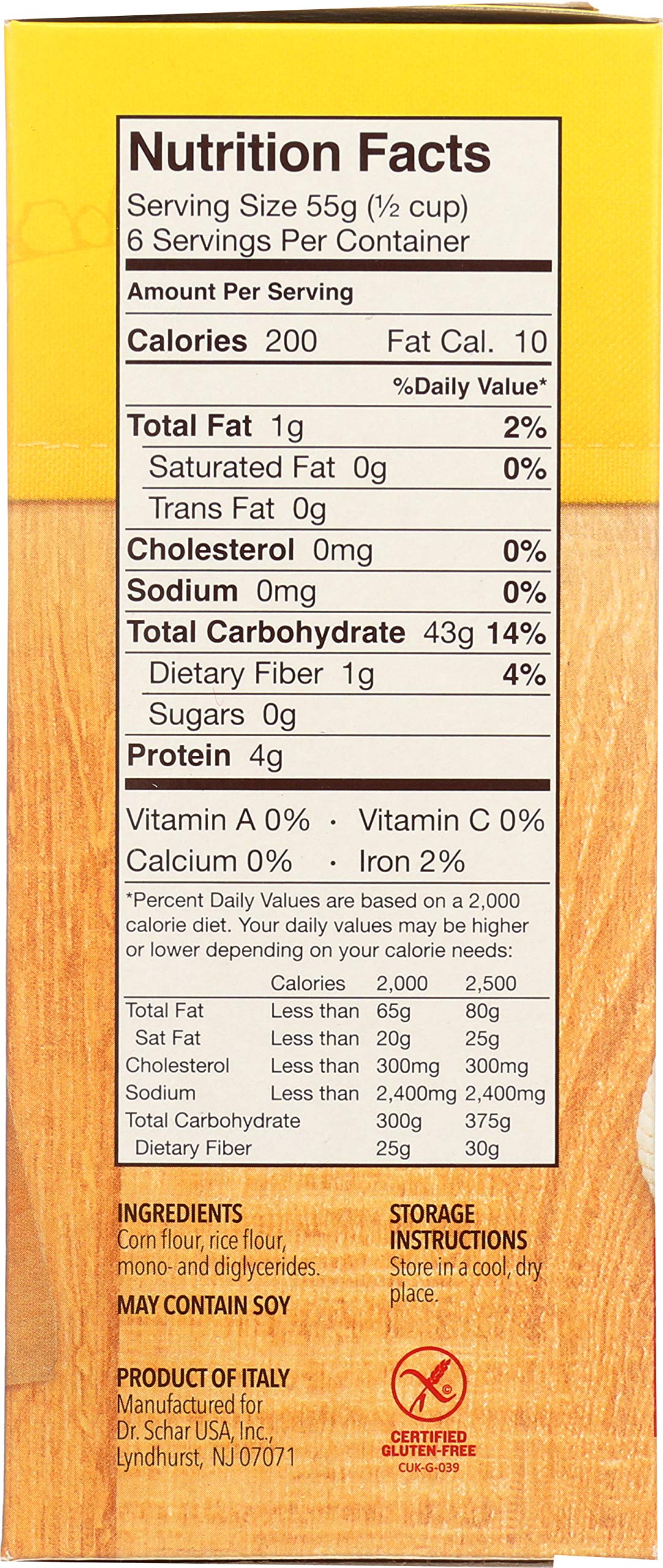 Schar - Penne - Certified Gluten Free - No GMO's, Lactose or Wheat - (6.2 oz) 5 Pack