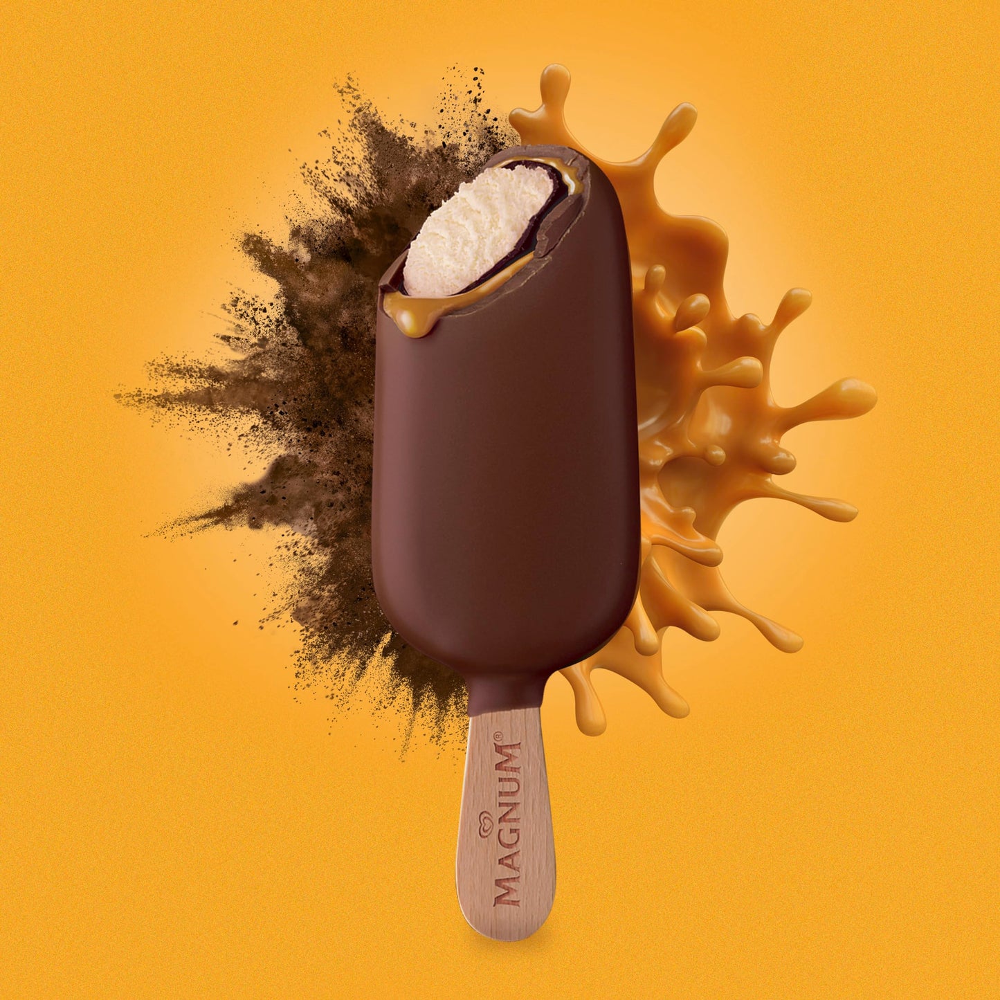 Magnum Mini Ice Cream Bars 6 Count Double Caramel for an Indulgent Ice Cream Made with Premium Milk Chocolate, 44% Cacao 11.1 oz