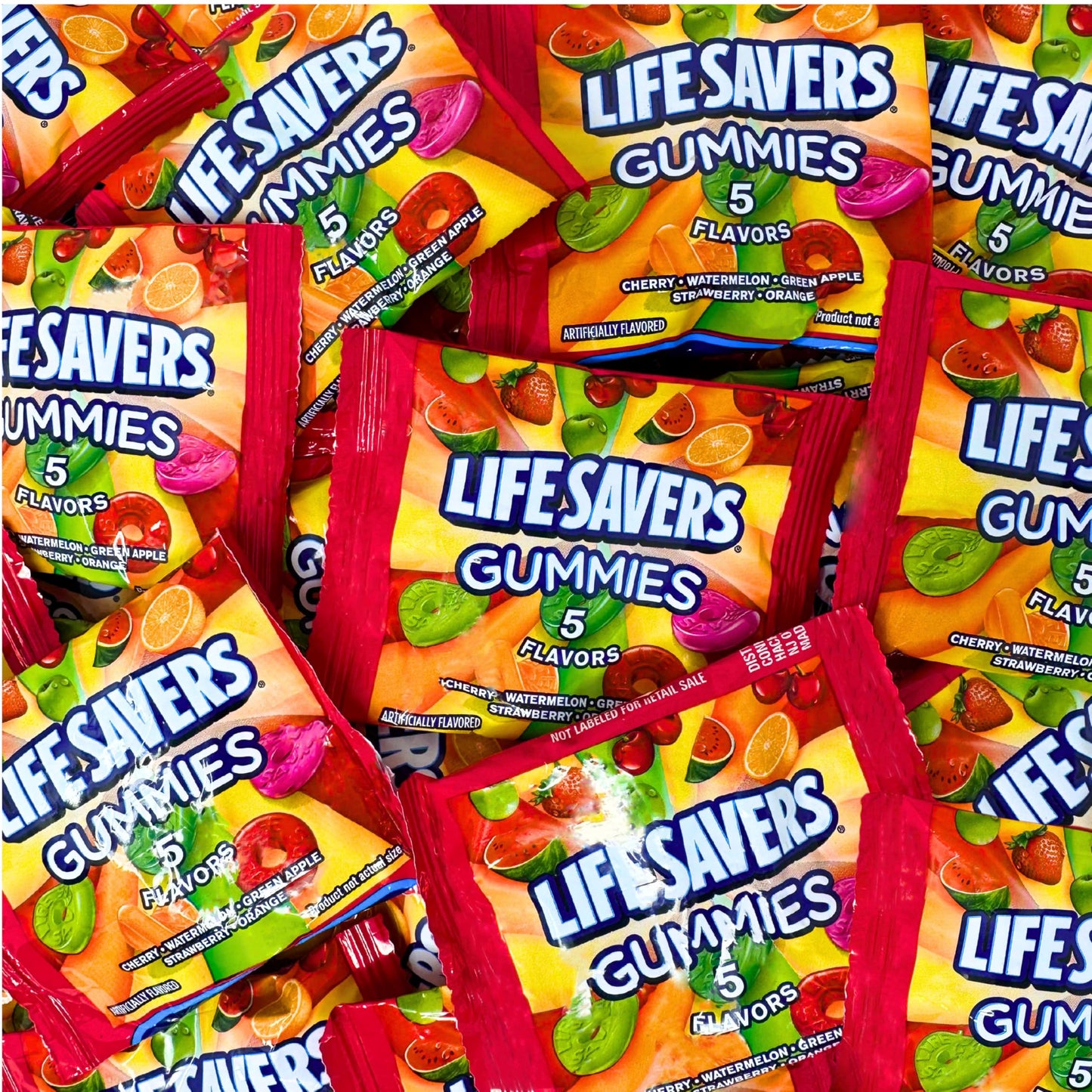 ASSORTIT X Life Savers Collab Fun Size Fruit Gummy Candy 60+ Individually Wrapped Single Serve Packs, 3 Lbs, 5 Fruity Flavors, Bulk Ideal For Parties