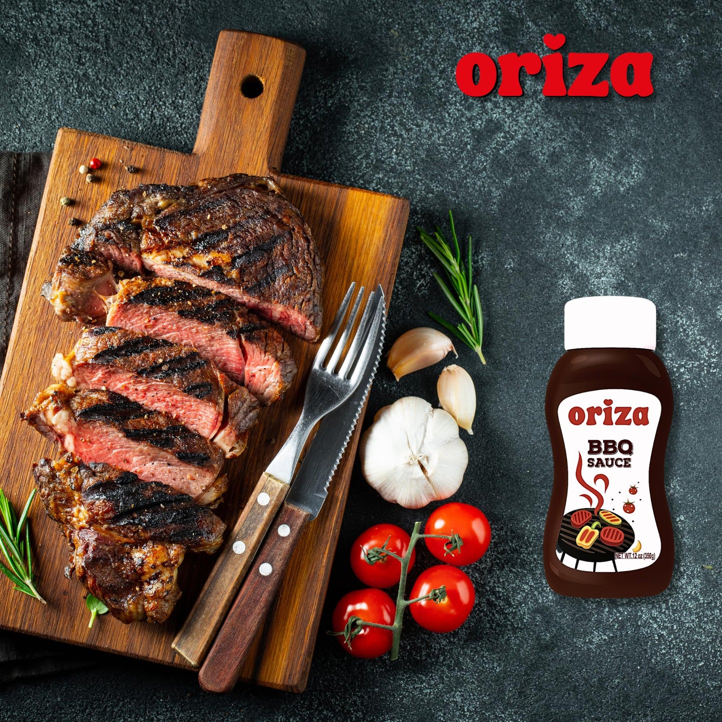 Oriza BBQ Sauce 12oz - Bold & Smoky Barbecue Flavor - Perfect for Grilling, Dipping, and Marinades