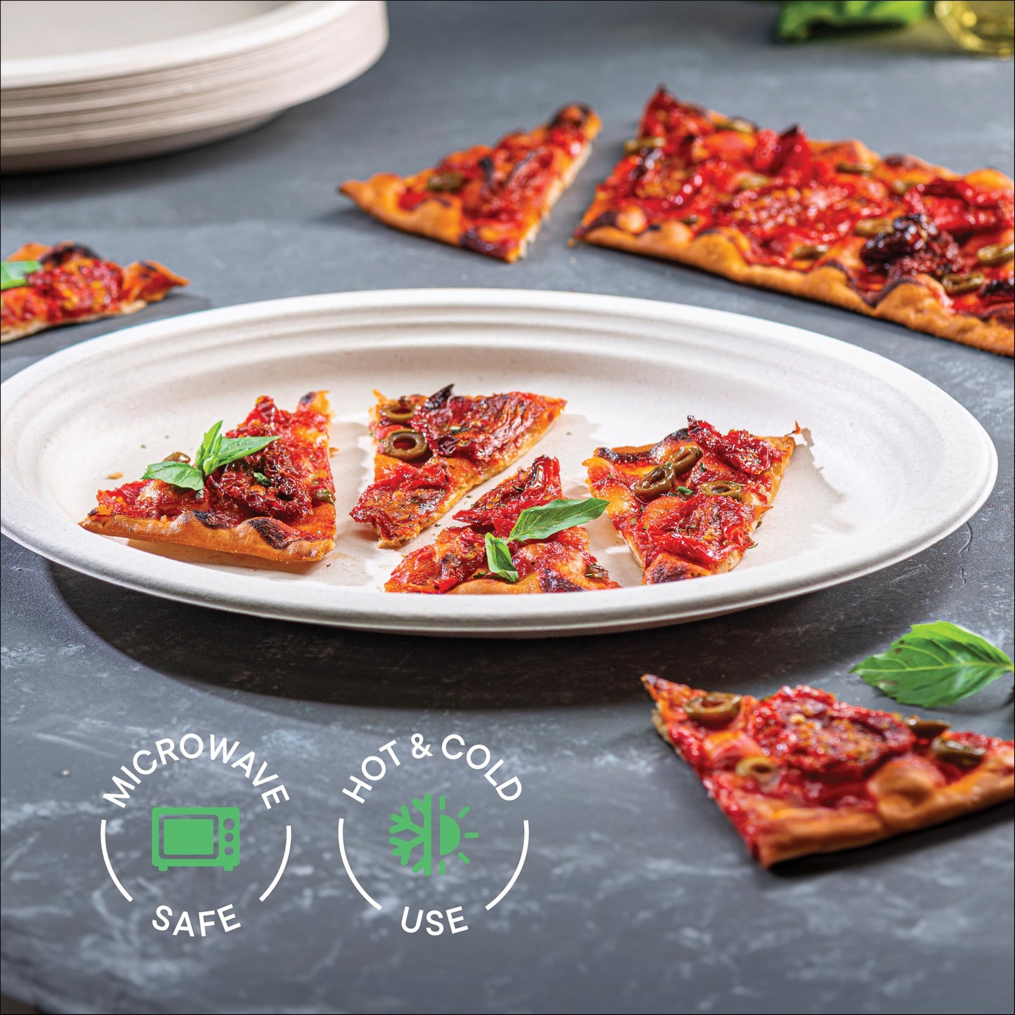 100% Compostable Oval Paper Plates [12.5 inch - 50-Pack] Elegant Disposable Dinner Platter Heavy-Duty Quality, Natural Bagasse Unbleached Eco-Friendly