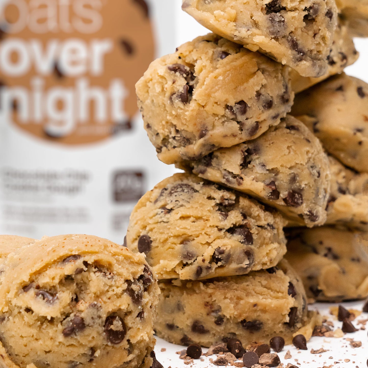 Oats Overnight - Chocolate Chip Cookie Dough - Vegan, 20g Protein, High Fiber Breakfast Shake - Gluten Free, Non GMO Oatmeal (2.6 oz per meal) (8