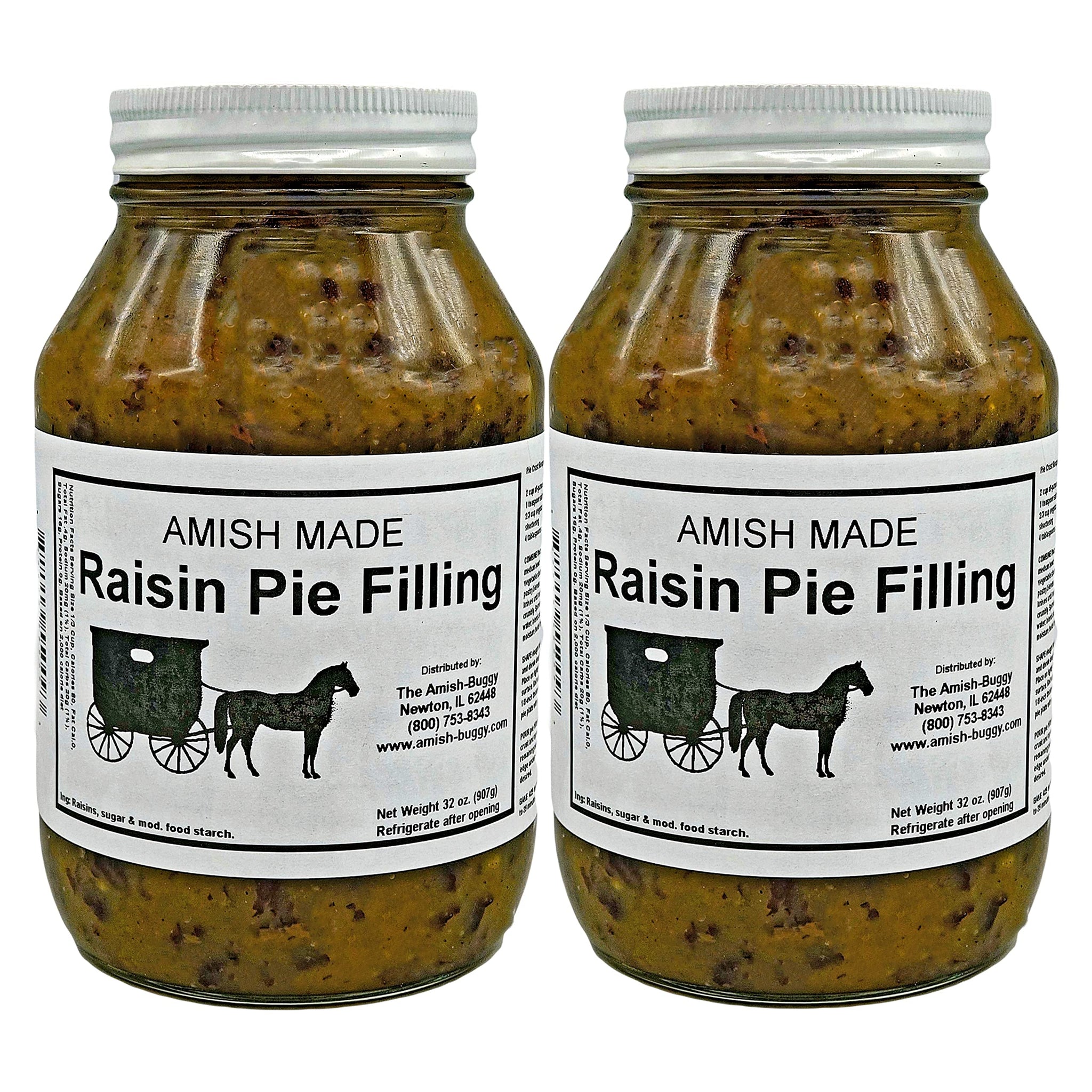 Amish Pie Filling - TWO 32 Oz Jars (Raisin)