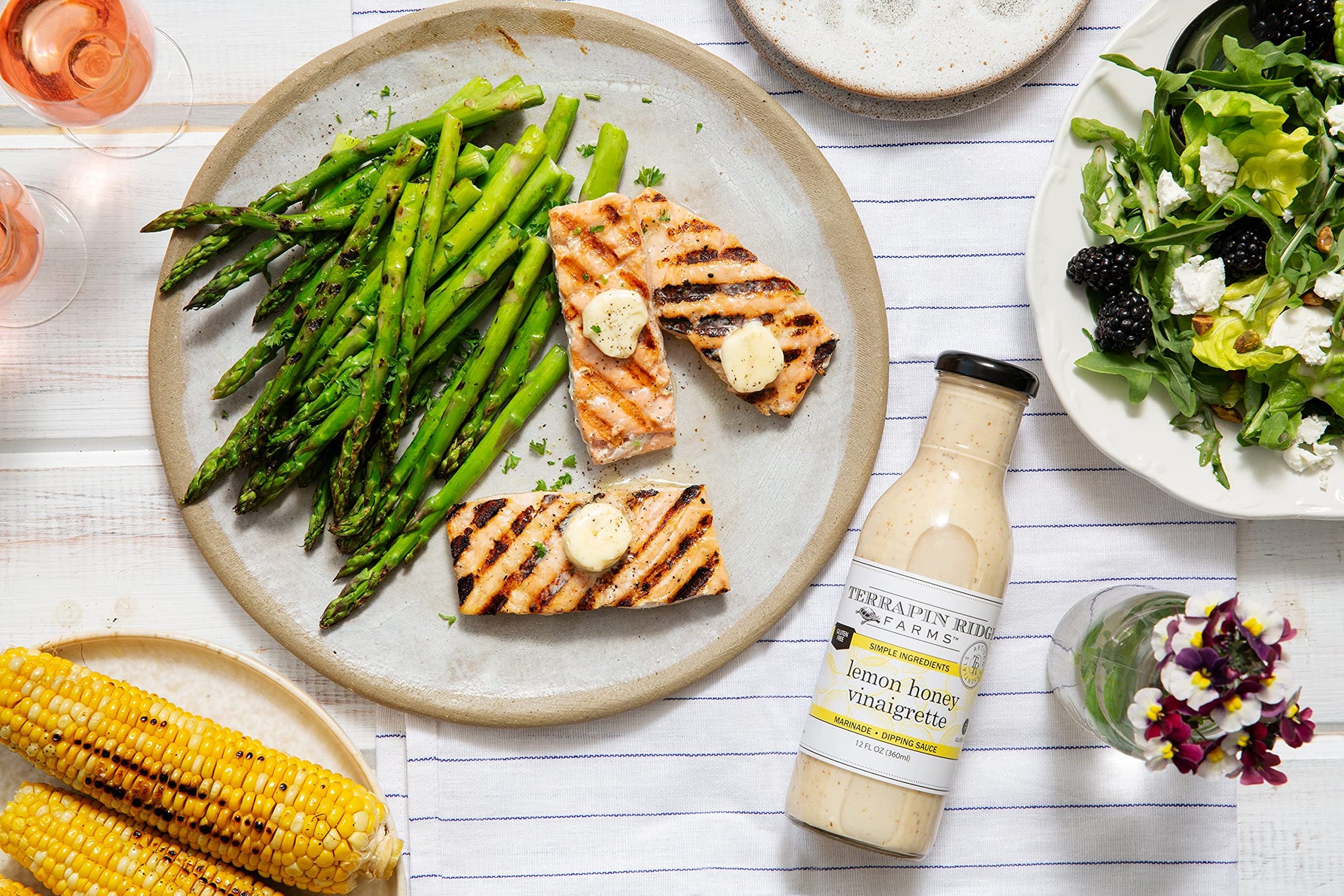Terrapin Ridge Farms Lemon Honey Vinaigrette Dressing - Light and Zesty Marinade for Salads, Fish & Chicken, Gluten & Dairy Free - 12 fl oz bottle
