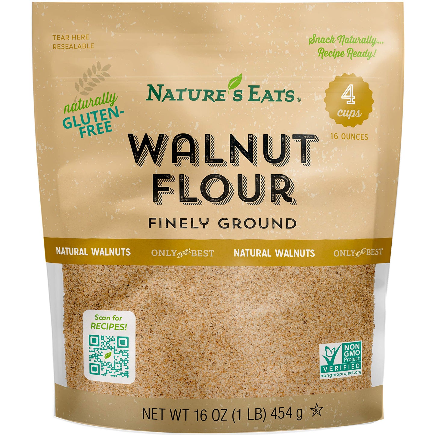 Nature’s Eats Superfine Walnut Flour - Finely Sifted, Blanched Gluten Free Nut Flour for Bread, Pancake Mix, Muffins, Low Carb & Vegan Baking