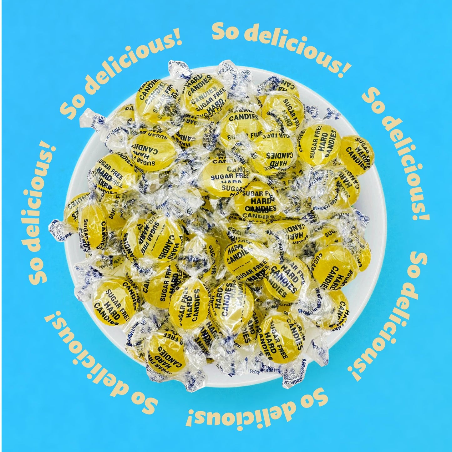Sugar Free Lemon Drops | 1-Pound Pack | Sugar Free Hard Candy Individually Wrapped | Lemon Candy for Office Bowls, Snacking, and Sharing | Nostalgic