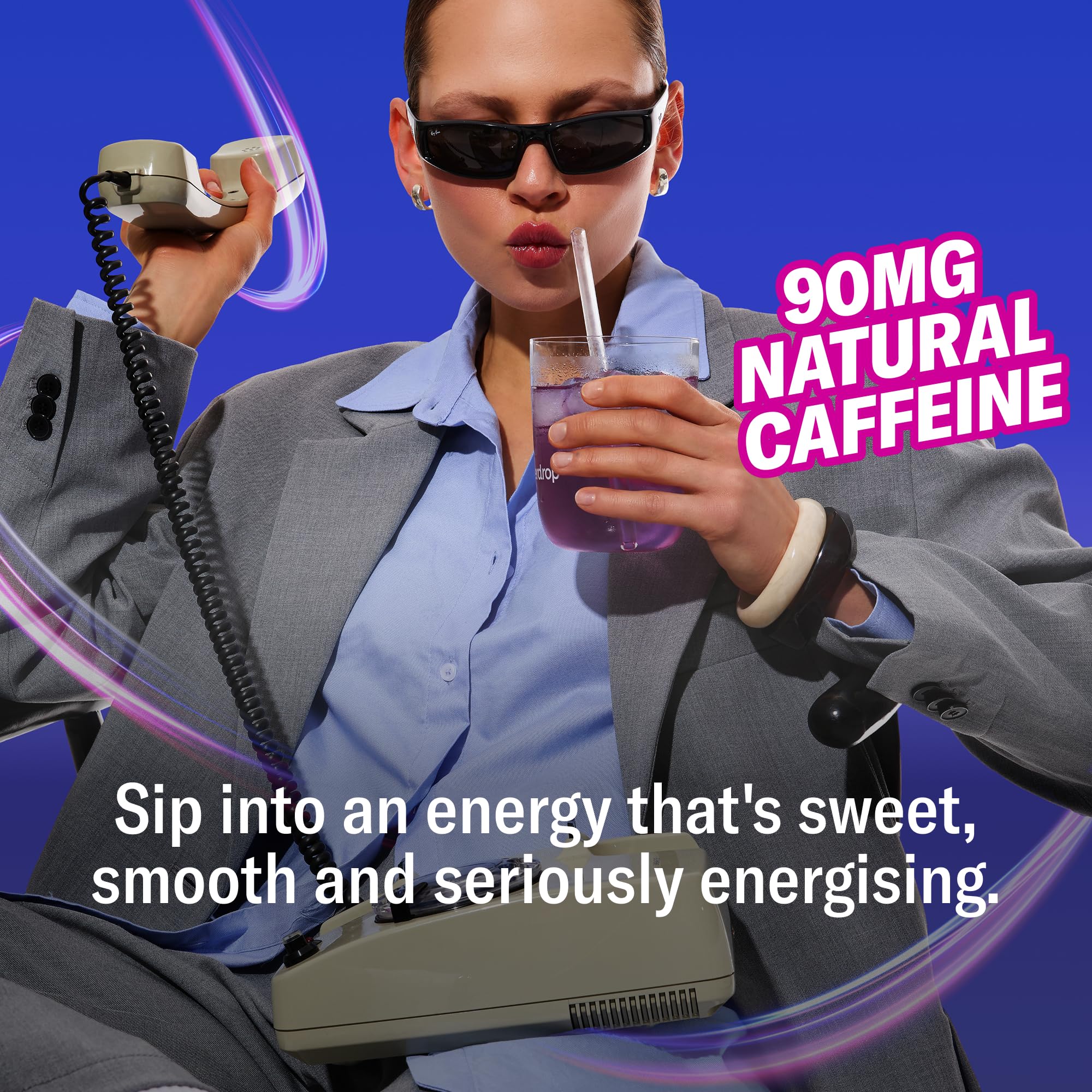 Waterdrop Microenergy Berry, Mango & Blue Vanilla Boost Mix - 36 Hydration Cubes with Natural Caffeine (90 mg/serving) - Sugar-Free, Vegan