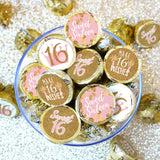 Pink and Gold Sweet 16 Kiss Stickers, 180 Count