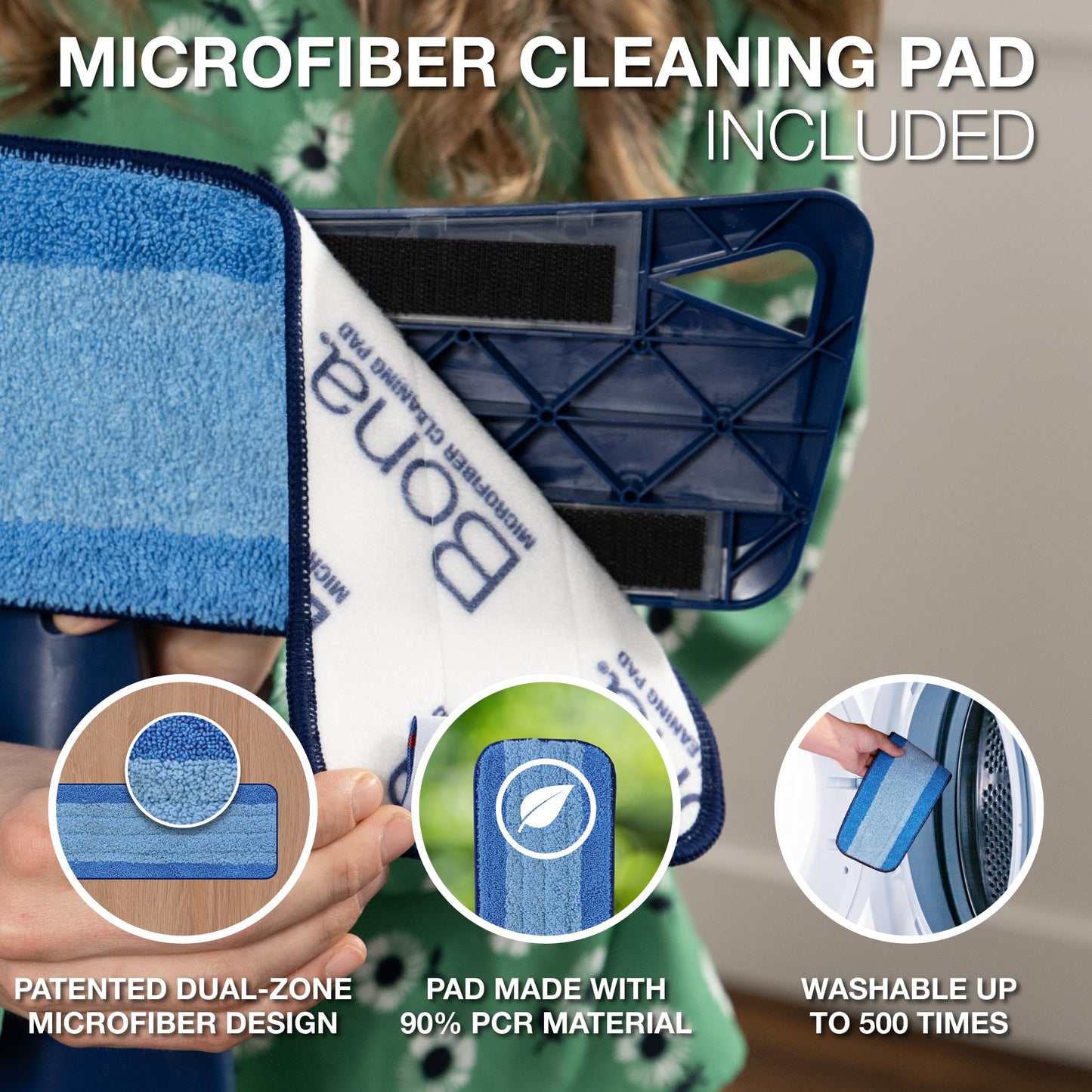 Bona Multi-Surface Floor Care Kit - Includes Microfiber Mop, Microfiber Cleaning Pad, Hardwood Floor Cleaning Solution, and Multi-Surface Floor